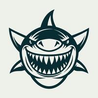 A Fun and Cute Shark with Perfect Teeth A Friendly Underwater Character vector