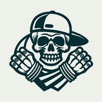 Vintage Label with Roll of Dollar Bills in Monochrome vector