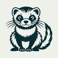 Detailed and Colorful Illustration of a Ferret with a Full Body Color Change vector