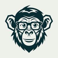 Geek Monk A Quirky Illustrative Depiction of a Monkey in Monastic Attire vector