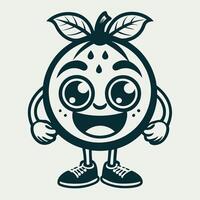 Adorable Lemon Fruit Mascot Character with a Playful Expression vector