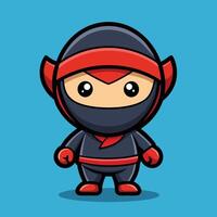 Illustration of a Cute Ninja Character with a Vibrant Cartoon Design vector