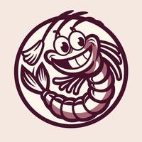 Embracing the Delightful A Cartoon Shrimp Character Logo vector
