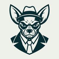 Serious Chihuahua Mafia Logo Design Featuring a Determined Chihuahua vector
