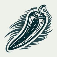 Vibrant Chili Pepper Isolated on a Pristine White Background vector