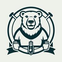 Majestic Polar Bear Plumbing Logo for Professional Services vector