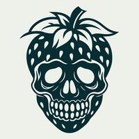 Strawberry Themed Skull Graphic Design A Symbol of Mortality and Sweetness vector