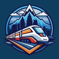 Futuristic Train Soaring Through the City s Modern Railway System vector