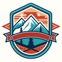 Vintage Snowboarding Badge Emblem Logo Design with Retro Vibes vector