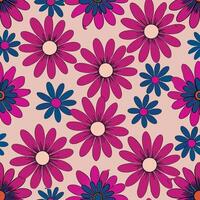 Vibrant Flat Style Floral Pattern with Bright Background vector
