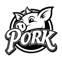 Creative and Minimalist Logo Design for Pork Industry Using Monochrome Typography vector