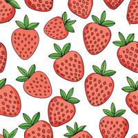 Seamless Strawberry Pattern Adorned on a Pristine White Background vector