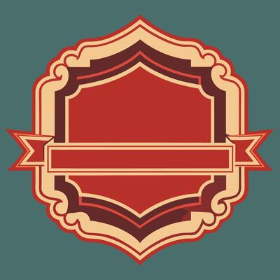 Vintage Graphic Featuring a Badge with Customizable Frame and Label