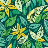 Seamless Floral Line Art Pattern with Abstract Botanical Elements vector