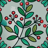 Hand Drawn Minimalist Line Drawing of Mistletoe vector