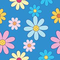 Vibrant and Delicate Floral Pattern with Blue and Pink Hues on a Simple Background vector