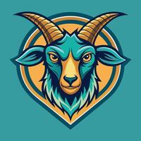 Retro Goat Head Illustration in Format for Logo Design vector