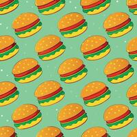 Seamless Hamburger Pattern for Food and Restaurant Concepts vector
