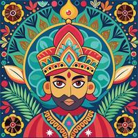 Seamless Pattern with Vibrant Indian Mughal Motifs for Decorative Purposes vector
