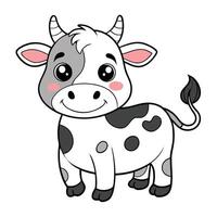 Delightful Coloring Page Featuring an Amusing Cast of Cow Farm Animals vector
