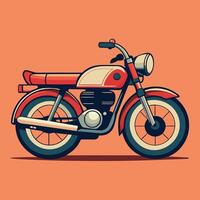 Retro Motorcycle Illustration with Solid Color Background vector