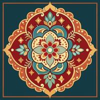 Ornate Retro Vintage Persian Ethnic Design in Intricate Motifs vector