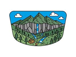 camp in the mountain in the frame illustrationountain vector