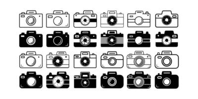 Camera icon set. photo camera symbol in flat style. photography camera line art signs, illustration. vector