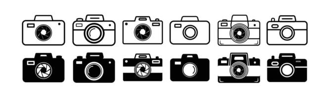 Camera icon set. camera photography icon set. vector