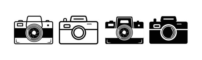 Camera icon set. photo camera symbol in flat style. vector