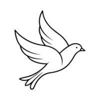 A silhouette bird in flight. vector