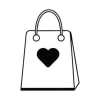 A black silhouette shopping bag. vector