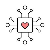 A silhouette circuit board a white background. vector