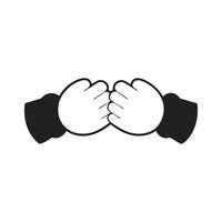 A simple black and white illustration of two hands on a white background. vector