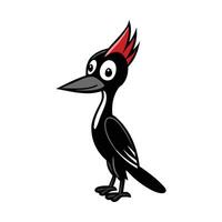 Cute woodpecker with white background. vector