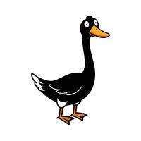 Cute goose with white background. vector
