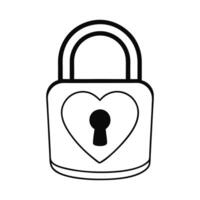 A simple love inside the lock on a white background. vector