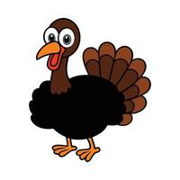 Cute turkey with white background. vector