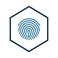 A silhouette fingerprint on a white background. vector