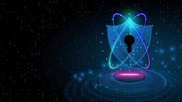 Animation of abstract shield technology background video