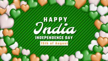 Animation of Happy India Independence day, 15th of august background video