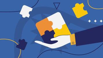 Puzzle Business teamwork concept animation. good for business and more video