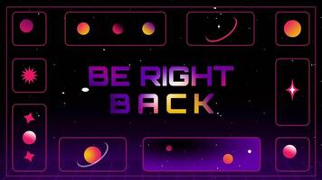 Stream overlay, be right back on retro style background animation video