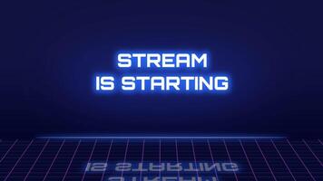 Neon stream overlay. Stream is starting background animation video