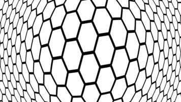 Abstract black and white hexagonal background animation video