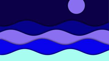 Abstract blue papercut background animation. Looping animation video