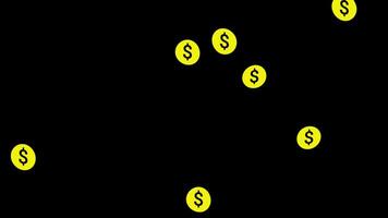 Flying coin animation. Money background animation video