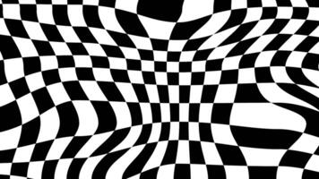 Abstract wavy checkered background. Chessboard background animation video