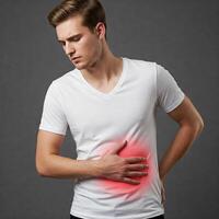A man with a stomach pain photo