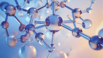 3d rendering of a molecule structure photo